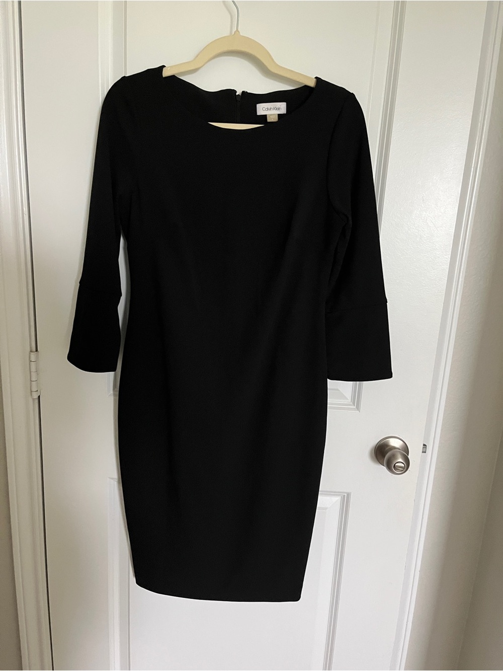 Calvin Klein Black Long Sleeve Sheath Dress